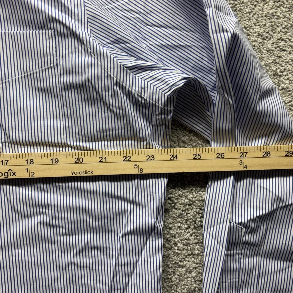 VTG Polo Ralph Lauren Shirt Men's 16.5-34/35 Blue Striped Andrew Long Sleeve NWT